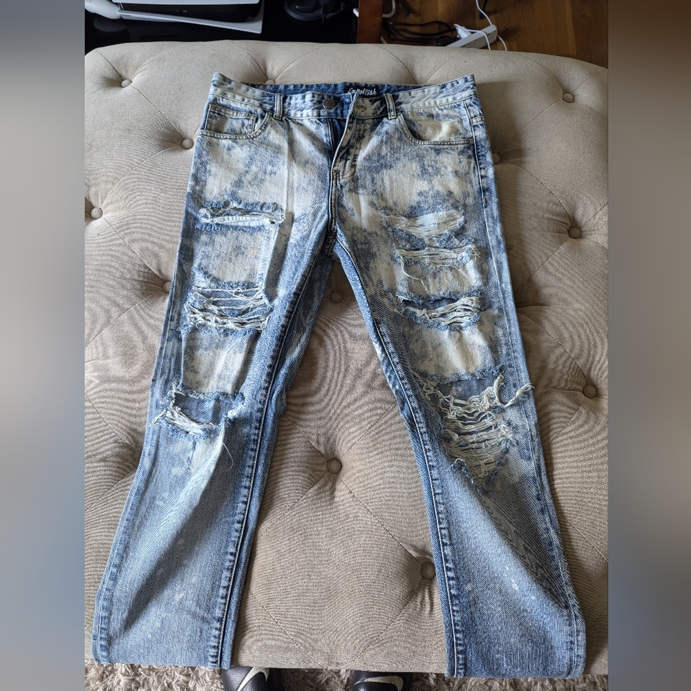 Embellished Distressed Jeans